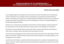 Gobernadores y gobernadoras de Morena cierran filas en torno a la Presidenta Sheinbaum y respaldan «Plan B»