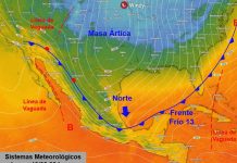 Frente frío 13 podría impactar la zona conurbada Veracruz-Boca entre 4 y 5 am del lunes