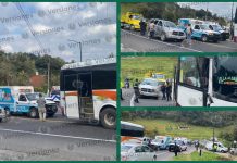 Varios heridos en choque de AU y camioneta en Rafael Lucio