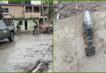 Hallan una bomba de mortero, proyectil explosivo de uso militar, entre escombros de inundación del 10 de octubre, en Poza Rica
