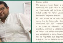 Acusan a Jefe de enfermería de Salud Mental de abuso de autoridad