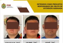 Por presunta extorsión, detienen a tres policías municipales de Coatepec
