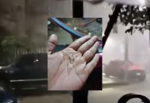 Frente frío #27 provocó atípica granizada en Catemaco