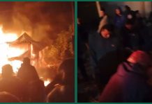 Habitantes incendian casa y golpean a presunto ladrón en la localidad La laguna, municipio de Coatepec