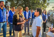 Maryjose Gamboa realiza recorrido de ordenamiento comercial en la calzada Lázaro Cárdenas