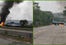 Tras abatimiento de «El Mencho», CJNG quema vehículos y realiza bloqueos en el norte del estado de Veracruz