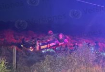 Por esquivar bache, vuelca patrulla de SSP en Tantoyuca; tres lesionados; iban de refuerzo a balacera en Chicontepec